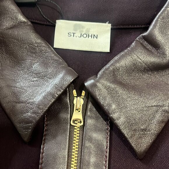 St. John Burgundy Half Zip Dress size 12 NWT - Picture 6 of 7